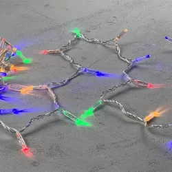 Гирлянда Нить с Колпачком 10м Разноцветная 24В, 100 LED, Провод Прозрачный ПВХ, IP65