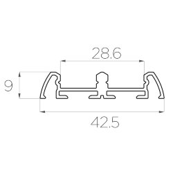 Профиль накладной алюминиевый двойной LC-LP-0942-2 Anod
