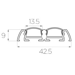 Профиль накладной алюминиевый двойной LC-LP-0942-2 Anod