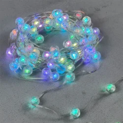 Гирлянда Шарики Смарт 10м Разноцветная с Управлением 5В, Диаметр Шарика 20мм, 100 LED, Провод Прозрачный ПВХ, IP44