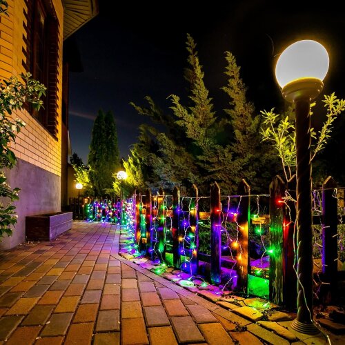 ULD-B6007-300-DTA MULTI IP44 Бахрома светодиодная, 6м, 300 светодиодов, Разноцветный свет, Провод прозрачный - фото 8