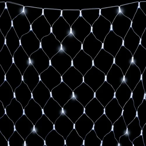 Светодиодная Сеть с Колпачком 2 x 3 м Белая 220В, 384 LED, Провод Прозрачный ПВХ, IP65. Фото 1.