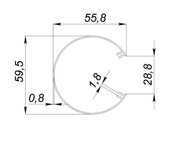 Рассеиватель поликарбонатный для профиля трубчатый LC-LRM-P60-2 прозрачный - фото 2