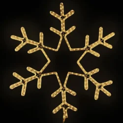 Светодиодная Снежинка &amp;#171;Путеводная Звезда&amp;#187; Ø0,8м Тепло-Белая, Дюралайт на Металлическом Каркасе, IP65