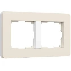 Рамка из поликарбоната на 2 поста Split айвори/белый, soft-touch W0023066