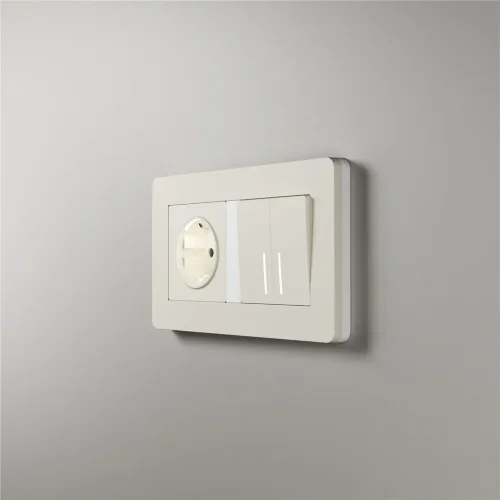 Рамка из поликарбоната на 2 поста Split айвори/белый, soft-touch W0023066 - фото 7