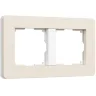 Рамка из поликарбоната на 2 поста Split айвори/белый, soft-touch W0023066 - фото