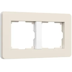 Рамка из поликарбоната на 2 поста Split айвори/белый, soft-touch W0023066