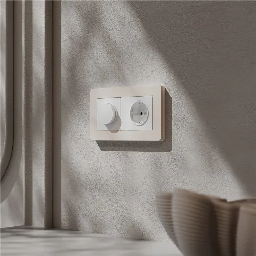 Рамка из поликарбоната на 2 поста Split айвори/белый, soft-touch W0023066 - фото 3