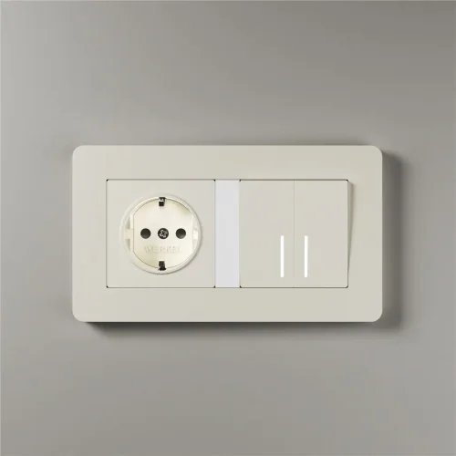 Рамка из поликарбоната на 2 поста Split айвори/белый, soft-touch W0023066 - фото 7