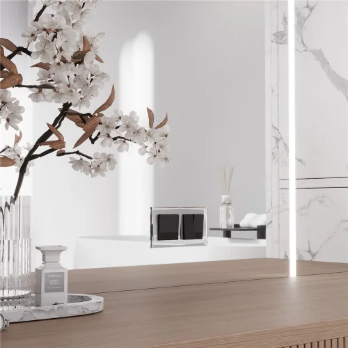 Выключатель двухклавишный (черный акрил) W1120048 - фото 2