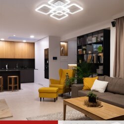 Светильник светодиодный ELEGANT ARIS-W 90Вт 230В 3000-6500K 590х590х130мм c пультом ДУ белый IN HOME