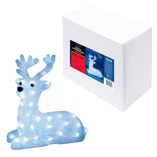 ULD-M3133-050/STA WHITE IP20 LYING FAWN Фигура светодиодная «Лежащий оленёнок», 50 светодиодов, 31*15*33 см, цвет-свечения- белый, IP20 - фото