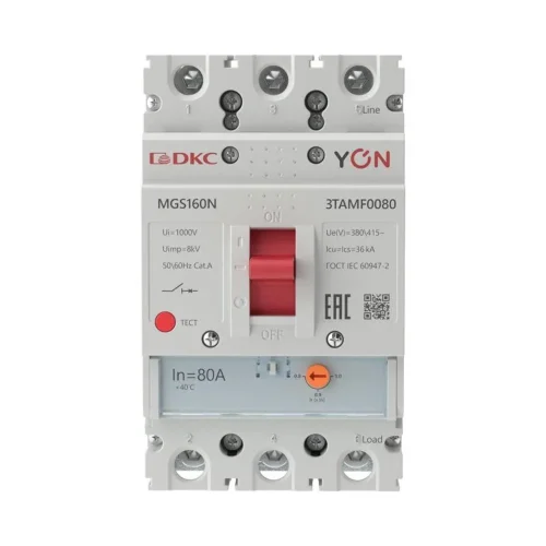 Выключатель автоматический MGS160 3P 64-80A 36kA YON MGS160N-3TAMF0080 - фото 2
