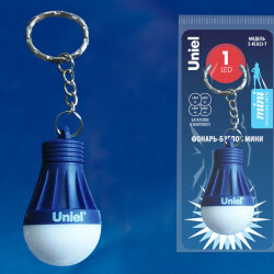 S-KL023-T BLUE Фонарь-брелок Uniel, серии Стандарт, 1LED, 4xLR41 в-к, Пластик, Синий.