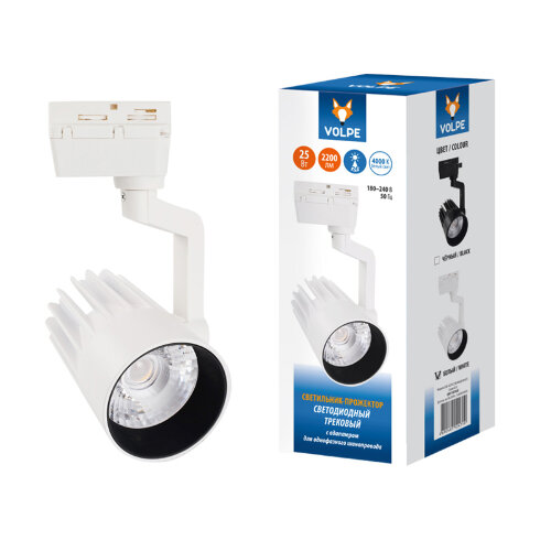 ULB-Q274 25W/4000K WHITE Светильник-прожектор светодиодный трековый. 2200 Лм. Белый свет (4000К) Корпус белый. ТМ Volpe - фото
