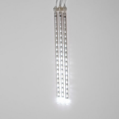 ULD-E2405-240-DTK WHITE IP44 METEOR Занавес светодиодный фигурный Падающие звезды, соединяемый, 2х0.5м, 8 подвесов, Белый свет, Провод прозрачный. - фото 4