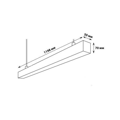 ULO-K10D 60W-5000K-L120-H IP40 SILVER Светильник линейный светодиодный подвесной, Белый свет 5000K, 5600Лм, Алюминий, Цвет серебро, TM Uniel - фото 7