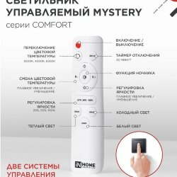 Светильник светодиодный COMFORT MYSTERY КВАДРАТ 125Вт 230В 3000-6500K 10000Лм 550x80мм с пультом ДУ IN HOME