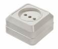 Розетка одинарная BOLLETO белая накладная 7022 IN HOME - Фото