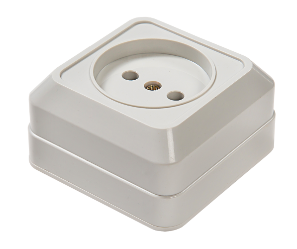 Розетка одинарная BOLLETO белая накладная 7022 IN HOME - Фото