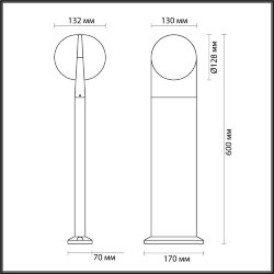 Уличный светильник «ODEON LIGHT» 6652/12GL, дизайн: Хай-тек, серия: TILDA (на основание)