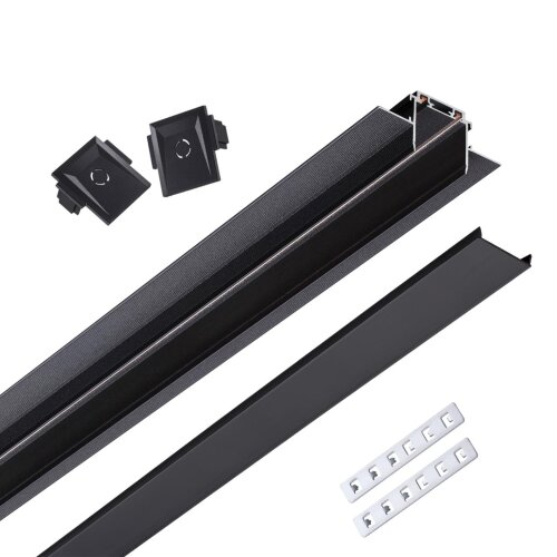 Низковольтный шинопровод для встраиваемого монтажа в ГКЛ, длина 2м (в коплекте заглушки-2шт- соедини «Novotech» 135199, серия: SMAL. Фото 1.