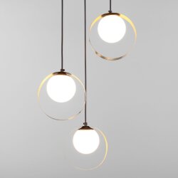 Подвесной светильник со стеклянными плафонами 50205/3 черный/бронза (051774)