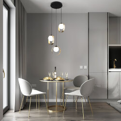 Подвесной светильник со стеклянными плафонами 50205/3 черный/бронза (051774)