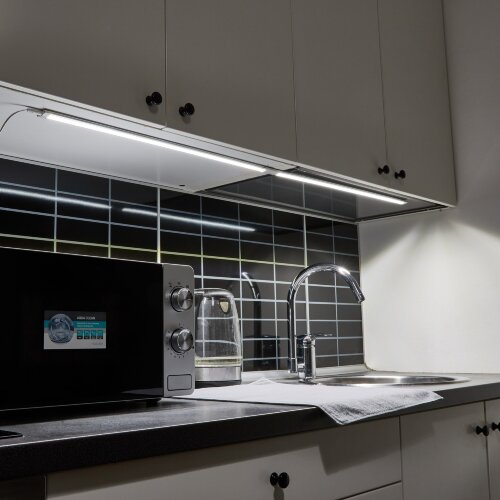 ULM-F45-2x6W-4500K IP20 SILVER Светильники светодиодные для мебели, набор из 2-х шт, Механический выключатель, 600x25x8мм, 2x500Lm - фото 10