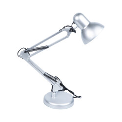 TLI-221 SILVER E27 Светильник настольный, Цоколь Е27, 60W, Механический выключатель, Серебристый