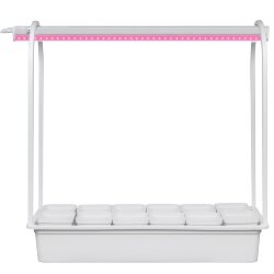 ULT-P34-10W-SPBR IP20 WHITE 12 Набор Минисад, светильник для растений светодиодный с подставкой, Спектр для рассады и досвечивания в период роста, 12 кашпо в-к, белые, TM Uniel