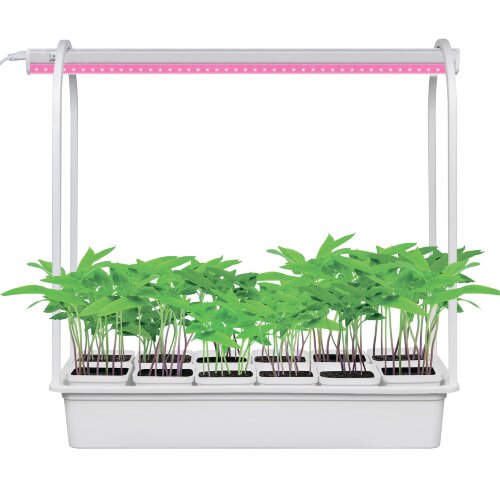 ULT-P34-10W-SPBR IP20 WHITE 12 Набор Минисад, светильник для растений светодиодный с подставкой, Спектр для рассады и досвечивания в период роста, 12 кашпо в-к, белые, TM Uniel - фото 2