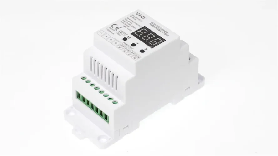 Контроллер V4-D на din-рейку RGBW, CCT, DIM IC57 (12-24V, 4ch x 5A, 240/480W) - фото I