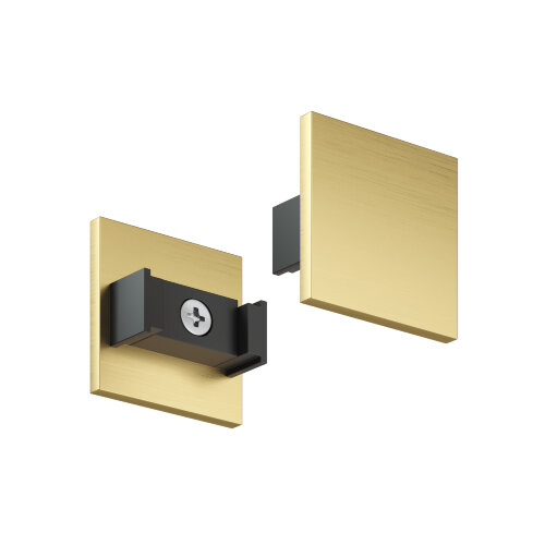 TR5735-SB Торцевая заглушка низкая, для использования без экрана, для трека Shine, серия Base,  комплект 2 шт, сатинированная латунь, алюминий. Фото 3