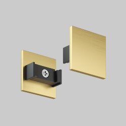 Торцевая заглушка низкая, для использования без экрана, для трека Shine, серия Base, комплект 2 шт, сатинированная латунь, алюминий, Denkirs TR5735-SB