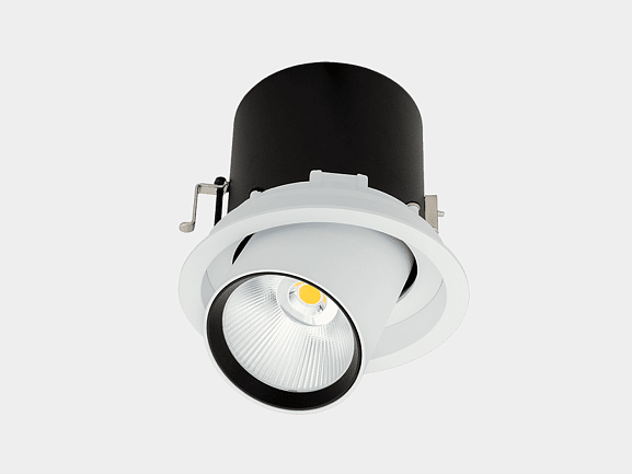 'Светильник светодиодный потолочный встраиваемый поворотно-выдвижной, серия SPL, Ч/Б, 25Вт, IP20, Теплый белый (3000К), SPL-R1-25-WW. Фото 2