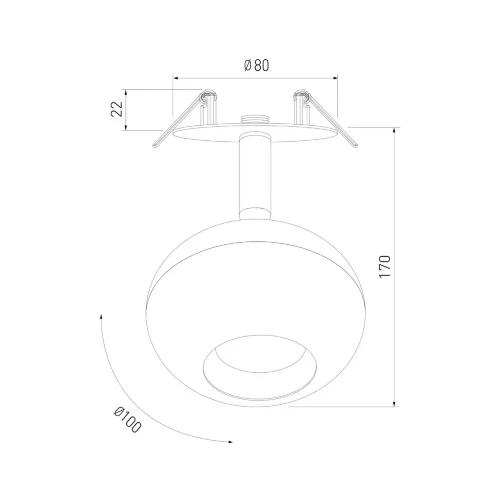 Встраиваемый точечный светодиодный светильник 9926 LED 12W 4200K черный - фото 7