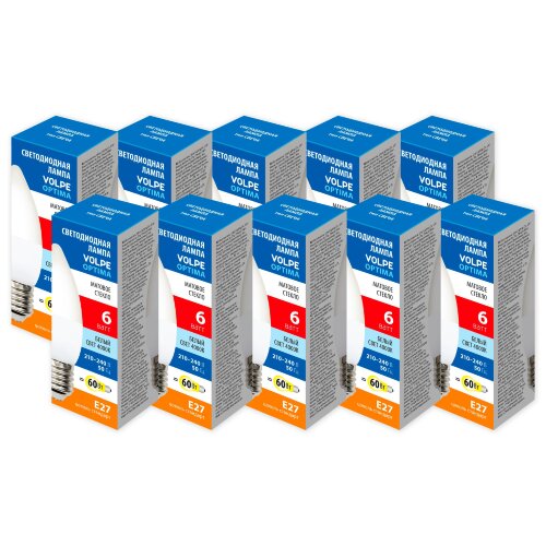 LED-C37-6W-4000K-E27-FR-SLS SET10 Лампа светодиодная, Форма свеча, матовая, Серия Optima, Белый свет 4000K, Упаковка 10 штук - фото 1
