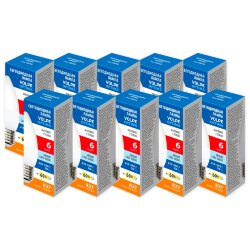 LED-C37-6W-4000K-E27-FR-SLS SET10 Лампа светодиодная, Форма свеча, матовая, Серия Optima, Белый свет 4000K, Упаковка 10 штук