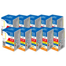 LED-G45-5.5W-3000K-E14-CL-SLF SET10 Лампа светодиодная, Форма шар, прозрачная, Серия Optima Филамент, Теплый белый свет 3000K, Упаковка 10 штук