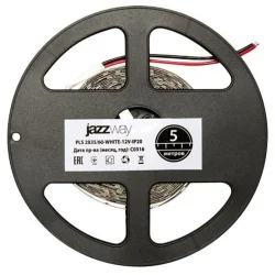 Лента светодиодная PLS 2835/120-12V 12Вт/м 6500К холод. бел. IP20 (уп.5м) JazzWay 2859051