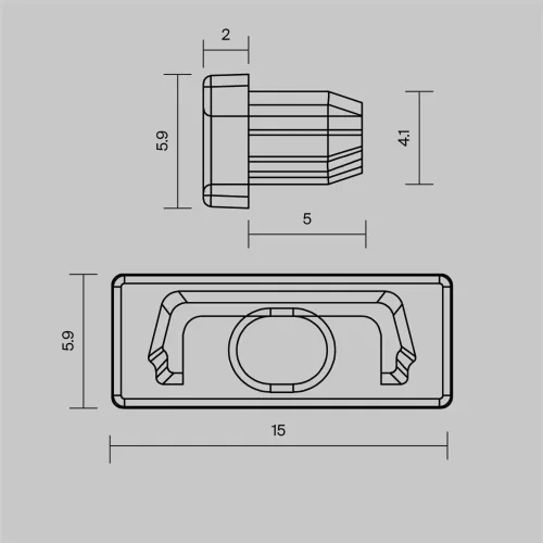 Комплект заглушек (для профиля 22×06) 10 шт., ALM-004-B-EC 642012 (Черный) - фото 2
