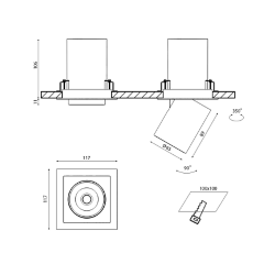 'Светильник светодиодный потолочный встраиваемый поворотно-выдвижной, серия SPL, Ч/Б, 12Вт, IP20, Теплый белый (3000К), SPL-SQ1-12-WW 002329