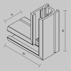 Коннектор угловой, накладной Levity (Черный)