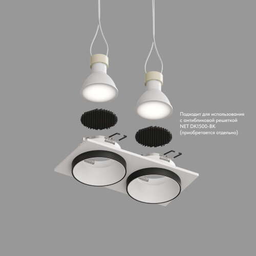 DK2422-BK Встраиваемый светильник, IP 20, 50 Вт, GU10, черный, алюминий. Фото 4