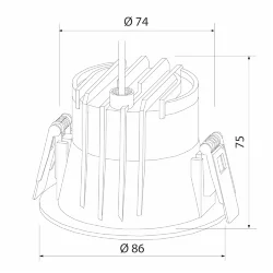Встраиваемый точечный светильник с влагозащитой IP54 35131/U черный (058918)