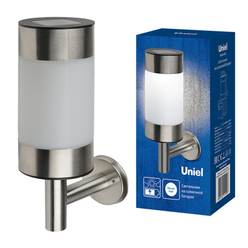 USL-F-153/MM220 SYDNEY Cветильник настенный на солнечной батарее. 1 светодиод. Белый свет. 1*АА Ni-Mh аккумулятор в/к. IP44. TM Uniel - фото