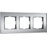 Рамка из стекла на 3 поста Senso серебряный soft-touch W0033106 - фото