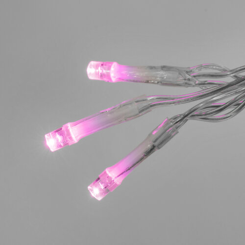 ULD-B12006-195-TTK PINK IP44 Бахрома светодиодная с эффектом мерцания, 12м, Соединяемая, 195 светодиодов, Розовый свет, Провод прозрачный - фото 8